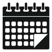 icône de calendrier de gestion, style simple vecteur