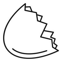 icône demi-coquille d'oeuf, style de contour vecteur