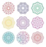 ensemble d'ornement floral rond mandala vecteur