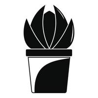 icône de pot de cactus de maison, style simple vecteur