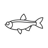 icône de poisson rudd, style de contour vecteur