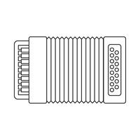 icône accordéon, style de contour vecteur