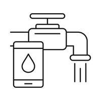 contrôler l'icône du robinet d'eau à la maison, style de contour vecteur