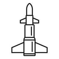 icône de fusée intercontinentale, style de contour vecteur