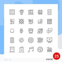 ligne d'interface mobile ensemble de 25 pictogrammes d'éléments de conception vectoriels modifiables de tableau noir d'éducation au sang de comptabilité alimentaire vecteur