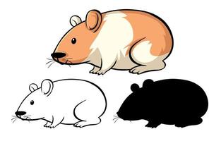 ensemble de dessin animé de hamster vecteur