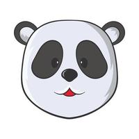 tête d'icône d'ours panda, style dessin animé vecteur