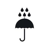 icône parapluie et gouttes de pluie, style simple vecteur