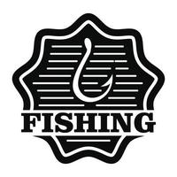 logo de crochet de pêche classique, style simple vecteur