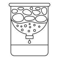 icône de purification de l'eau, style de contour vecteur