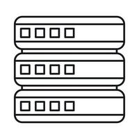 icône de base de données, style de contour vecteur