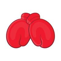 icône de gants de boxe rouge, style cartoon vecteur