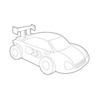 voiture de course pour l'icône de rallye, style de contour vecteur