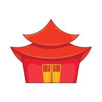 icône de la pagode chinoise en style cartoon vecteur