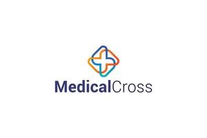 croix médicale nouveau logo de traitement de soins de santé moderne