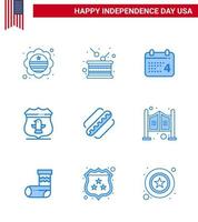 pack d'icônes vectorielles stock de jour américain 9 signes et symboles de ligne pour l'amérique indépendance américaine états-unis américains modifiables éléments de conception de vecteur de jour des états-unis