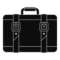 icône de sac en cuir de voyage, style simple vecteur
