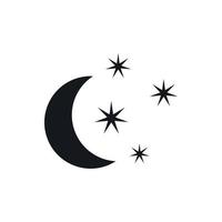 icône de la lune et des étoiles, style simple vecteur