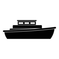 icône de conception de navire, style noir simple vecteur