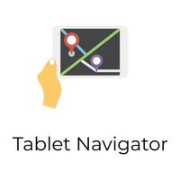 navigation sur tablette à la mode vecteur