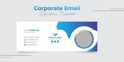 modèle de conception de signature de courrier électronique moderne d'entreprise vecteur