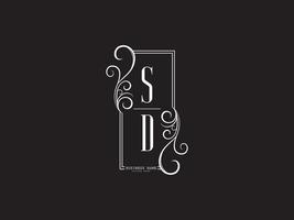 icône de vecteur de lettre de logo de luxe unique sd