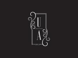 conception minimale de lettre de logo de luxe ua ua vecteur