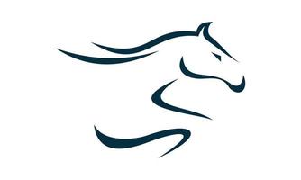 modèle de logo de cheval d'art en ligne vecteur