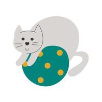 mignon chaton sur le ballon clipart vecteur