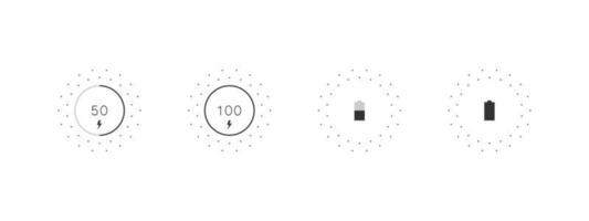 icônes de chargeurs sans fil. foudre chargeant des icônes simples. icônes de charge définies pour le web et l'animation. illustration vectorielle vecteur