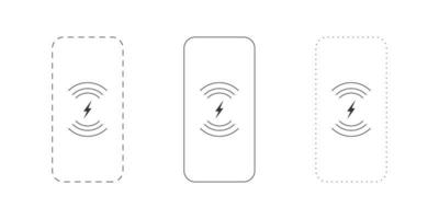 icônes de chargeurs sans fil. téléphone chargeur sans fil. charge sans fil plate à la mode. illustration vectorielle vecteur