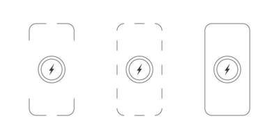 icônes de chargeurs sans fil. concept de chargeur sans fil. charge sans fil plate à la mode. illustration vectorielle vecteur