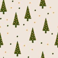 modèle vectorielle continue d'arbres de noël. la palette limitée est idéale pour l'impression de textiles, de tissus, de papier d'emballage illustration vectorielle simple dessinée à la main dans un style scandinave. vecteur