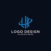 logo monogramme initial lk avec forme hexagonale et design swoosh vecteur