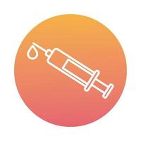 icône de style de bloc médical injection vecteur