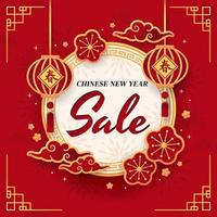 affiche de vente de vacances de nouvel an chinois vecteur