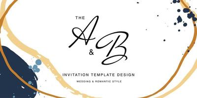 design minimaliste pour les modèles de cartes d'invitation de mariage. arrière-plans de coups de pinceau simples dans des thèmes vintage pour cartes de voeux. design graphique haut de gamme et élégant vecteur