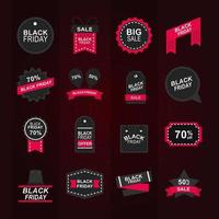 collection d'icônes de vente vendredi noir