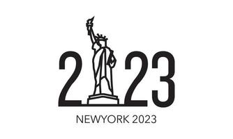 collection de symboles de bonne année 2023. illustration vectorielle avec des étiquettes noires isolées sur fond blanc. vecteur