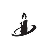 illustration de conception de logo flamme lumière bougie vecteur