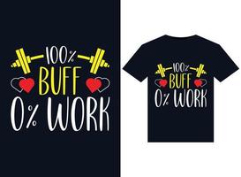 100 illustrations de travail buff 0 pour la conception de t-shirts prêts à imprimer vecteur