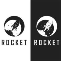 logo et vecteur de fusée spatiale avec modèle de slogan