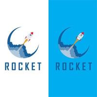 logo et vecteur de fusée spatiale avec modèle de slogan