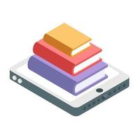 une icône de conception unique de livres mobiles vecteur