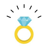 concept de signe de bijoux bague en diamant vecteur