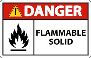 danger signes dangereux solide inflammable sur fond blanc vecteur