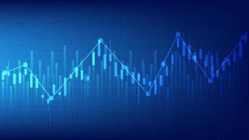 situation économique et concept de fond financier. les statistiques des entreprises financières avec un graphique en chandelier montrent le marché boursier vecteur