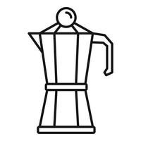 icône de bouilloire à café, style de contour vecteur