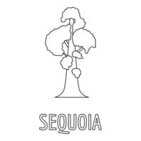 icône de séquoia, style de contour. vecteur
