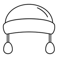 icône de couvre-chef de mode d'hiver, style de contour vecteur